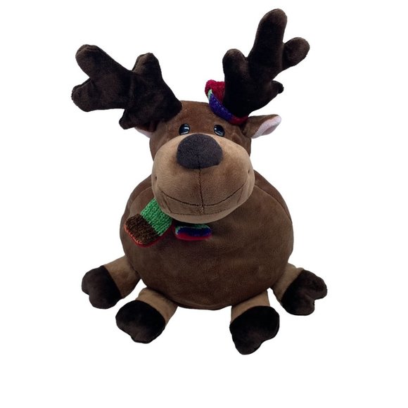 Commonwealth Softhearted Friends Christmas Reindeer Moose Stuffed Animal Plush - Picture 1 of 7